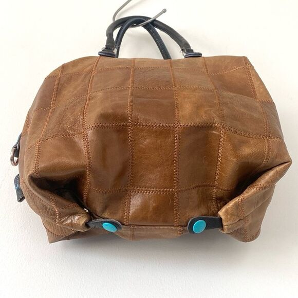 Gabs Franco Gabrielli Italy Patchwork Leather Convertible Tote Shoulder Bag Boho - Picture 5 of 16